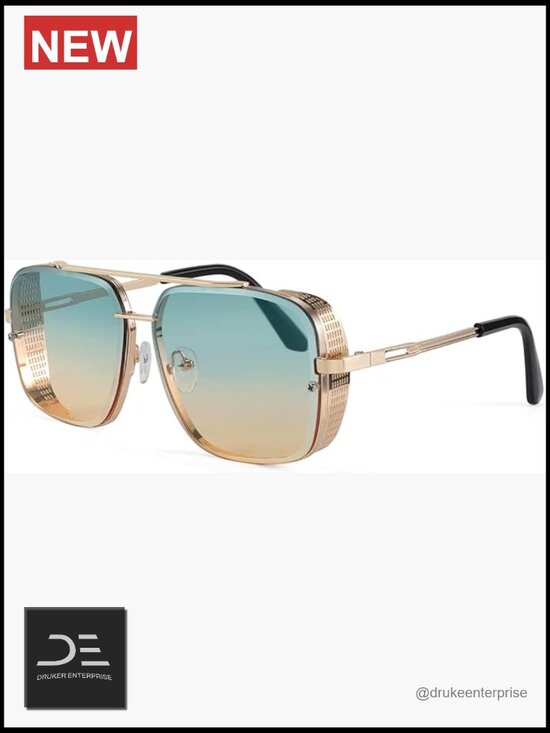 Vintage Square Aviator Metal Frame Polarized Sunglasses main image 4